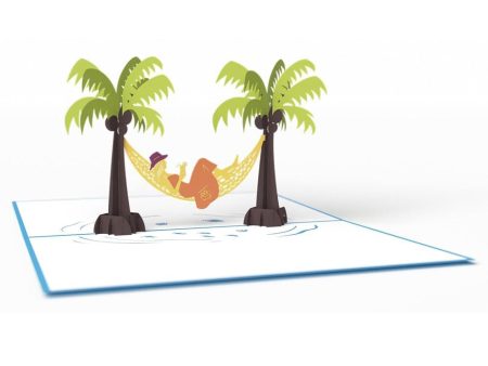 Hammock & Palm Girl 3D card Online