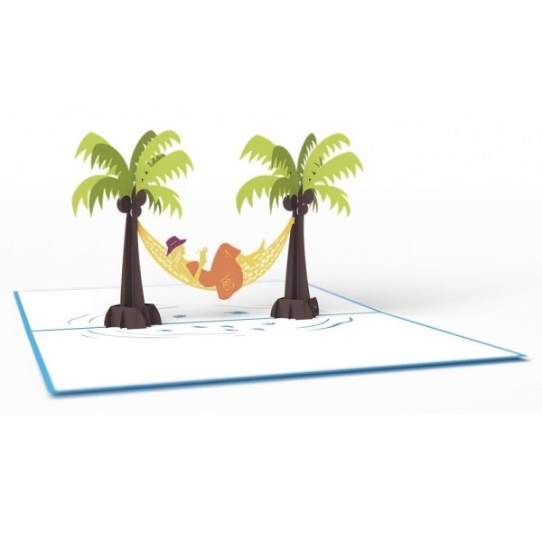 Hammock & Palm Girl 3D card Online