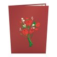 Red Rose Arrangement 3D card For Discount