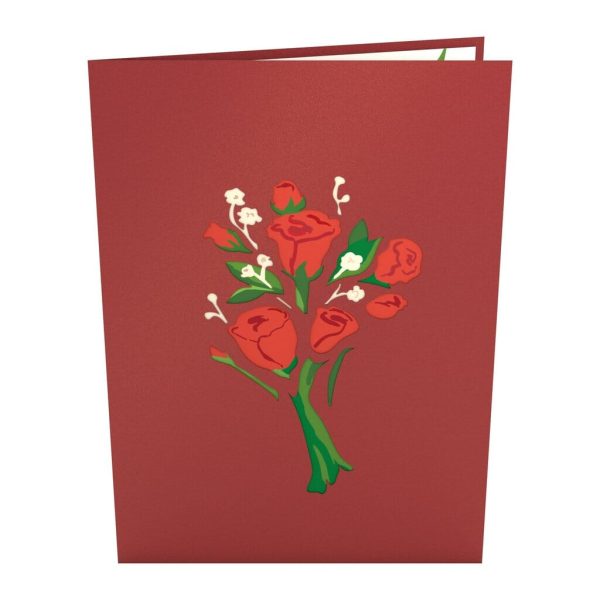 Red Rose Arrangement 3D card For Discount