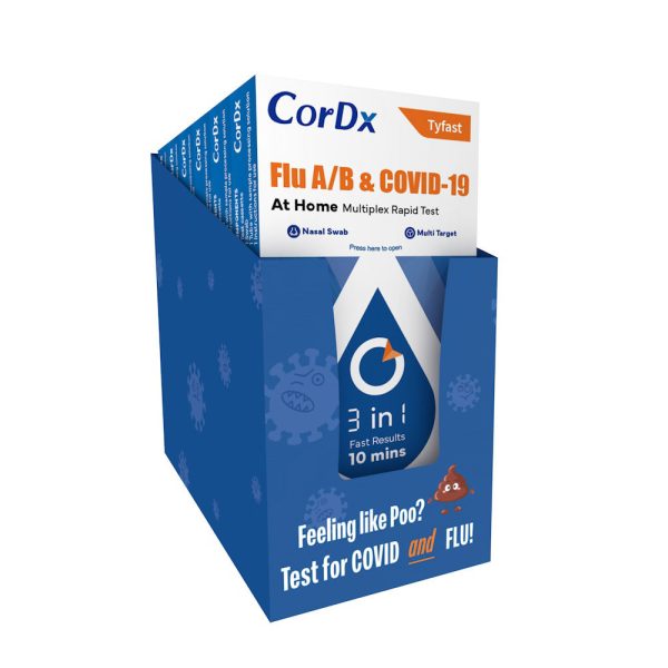 CorDx TyFast Flu A B & COVID-19 At Home Multiplex Rapid Test Online Sale