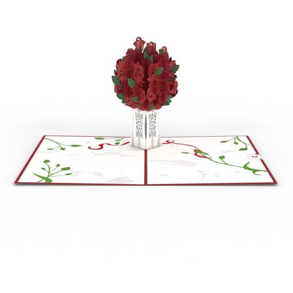 Red Rose Arrangement 3D card For Discount