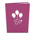 Purple Balloon Bunch 3D card Cheap