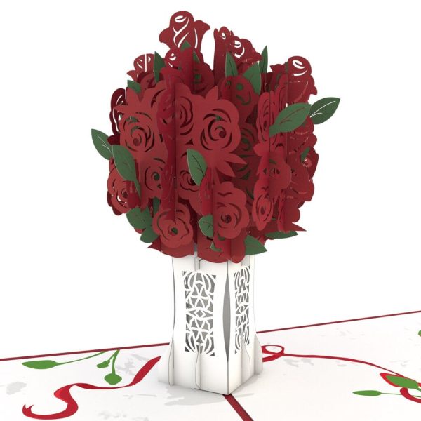 Red Rose Arrangement 3D card For Discount