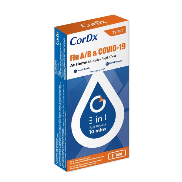 CorDx TyFast Flu A B & COVID-19 At Home Multiplex Rapid Test Online Sale