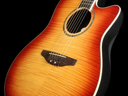 Used Ovation CC28 Super-Shallow Cutaway Celebrity Acoustic Electric Guitar Honey Burst Flame Cheap