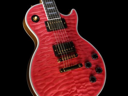 Used Gibson Custom Shop Zoo Select Les Paul Custom Quilt Top Electric Guitar Transparent Pink Online